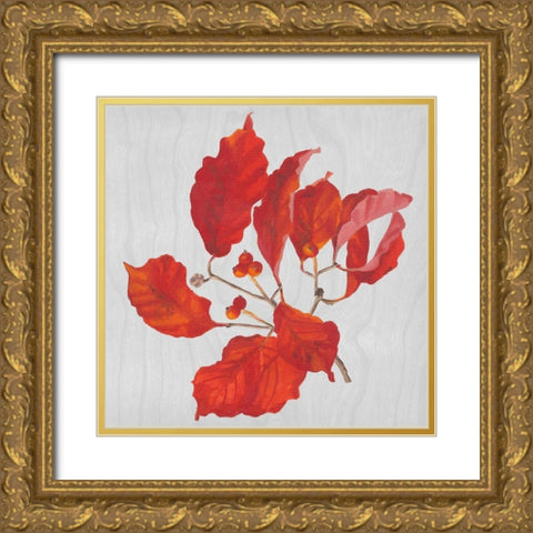 Autumn Leaves VI Gold Ornate Wood Framed Art Print with Double Matting by Miller, Dianne