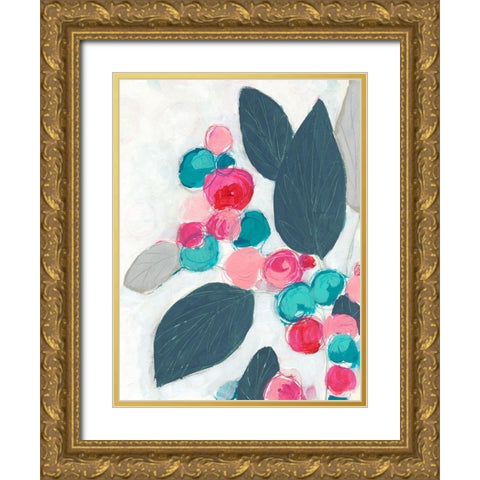 Berry Rhapsody I Gold Ornate Wood Framed Art Print with Double Matting by Vess, June Erica