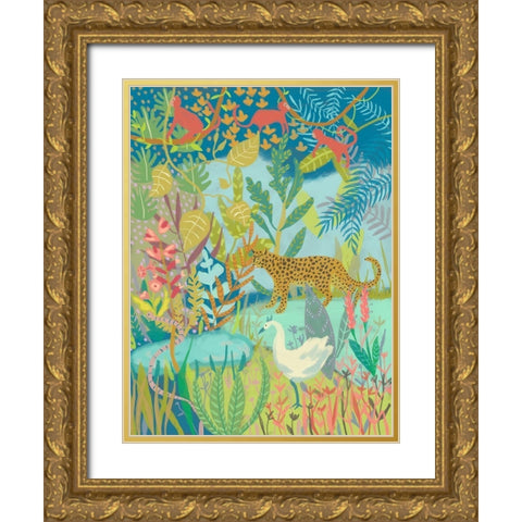 Jungle Dreaming I Gold Ornate Wood Framed Art Print with Double Matting by Zarris, Chariklia