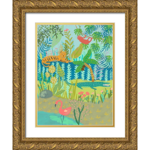 Jungle Dreaming II Gold Ornate Wood Framed Art Print with Double Matting by Zarris, Chariklia