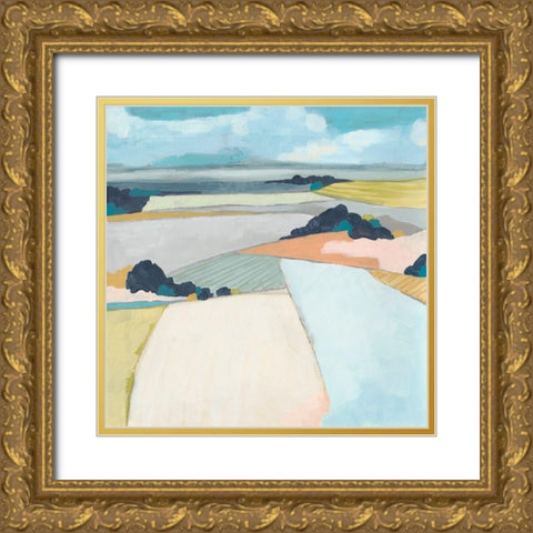 Chromatic Fields II Gold Ornate Wood Framed Art Print with Double Matting by Vess, June Erica