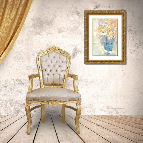 Lilium in Vase I Gold Ornate Wood Framed Art Print with Double Matting by Dixon, Samuel