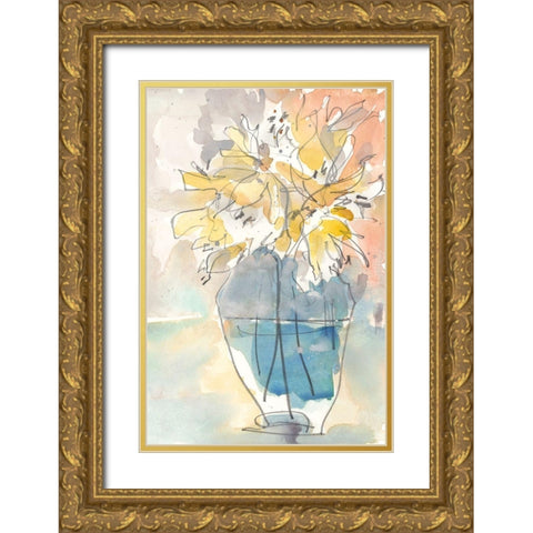 Lilium in Vase I Gold Ornate Wood Framed Art Print with Double Matting by Dixon, Samuel