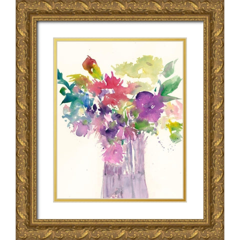 Color Combinations II Gold Ornate Wood Framed Art Print with Double Matting by Dixon, Samuel
