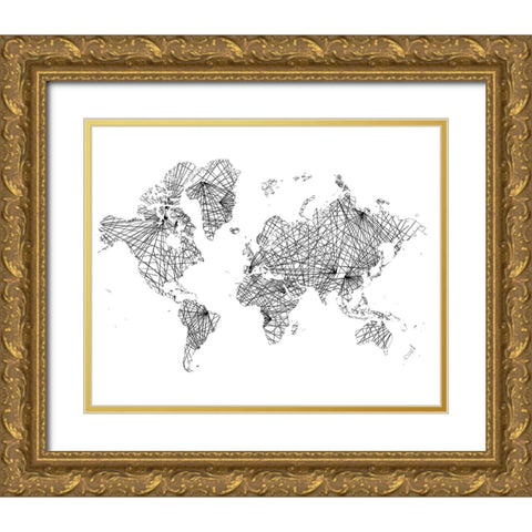 Global Matrix Gold Ornate Wood Framed Art Print with Double Matting by Goldberger, Jennifer