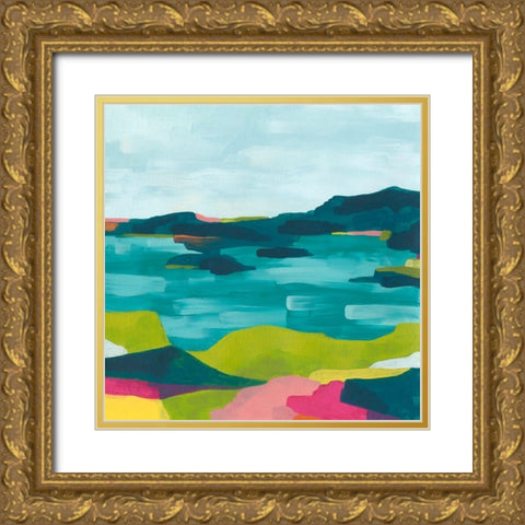 Kaleidoscope Coast I Gold Ornate Wood Framed Art Print with Double Matting by Vess, June Erica