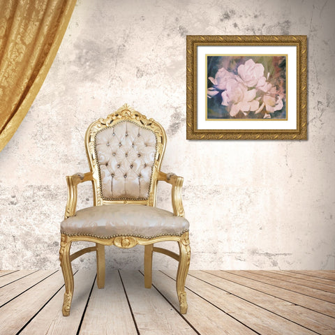 Blush Gardenia Beauty I Gold Ornate Wood Framed Art Print with Double Matting by Chandler, Sharon