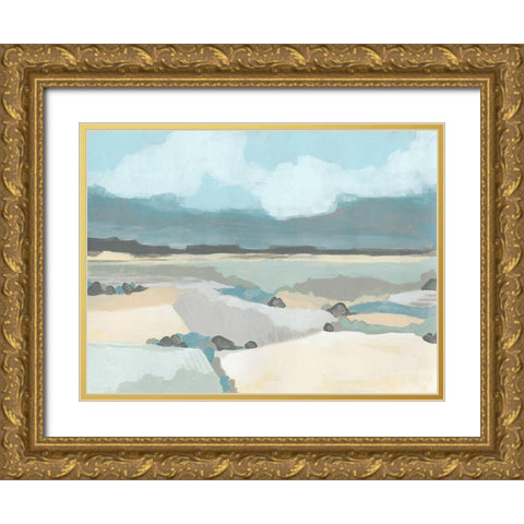 Mountain Valley Vista I Gold Ornate Wood Framed Art Print with Double Matting by Vess, June Erica