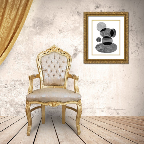 Moving Orbs II Gold Ornate Wood Framed Art Print with Double Matting by Sizemore, Natalie