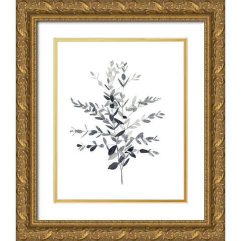 Paynes Grey Botanicals II Gold Ornate Wood Framed Art Print with Double Matting by Scarvey, Emma