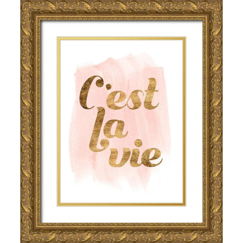 La Vie in Pink IV Gold Ornate Wood Framed Art Print with Double Matting by Popp, Grace