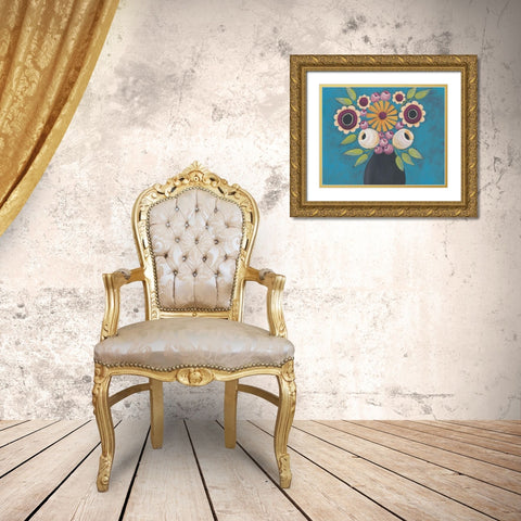 Flowers Galore I Gold Ornate Wood Framed Art Print with Double Matting by Moore, Regina
