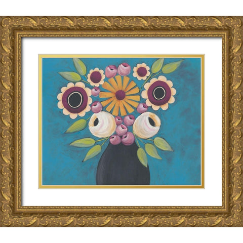Flowers Galore I Gold Ornate Wood Framed Art Print with Double Matting by Moore, Regina