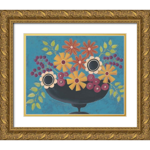 Flowers Galore II Gold Ornate Wood Framed Art Print with Double Matting by Moore, Regina