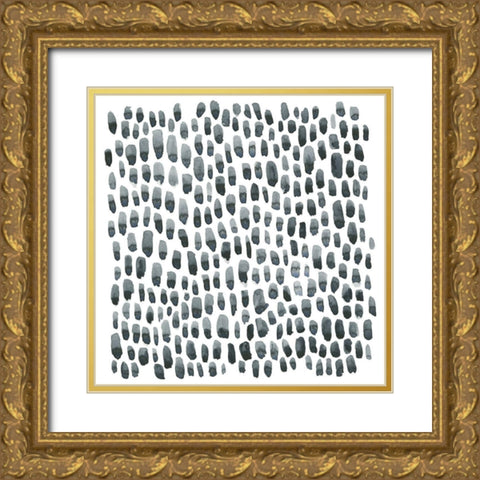 Blue Grey Tessera I Gold Ornate Wood Framed Art Print with Double Matting by Scarvey, Emma