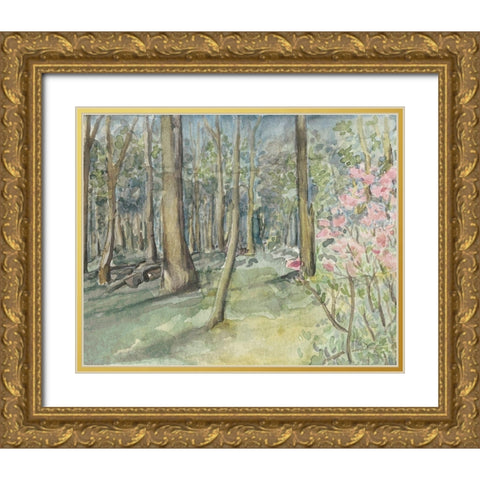 Virginia Woods I Gold Ornate Wood Framed Art Print with Double Matting by Chabot, Natasha