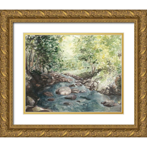 Virginia Woods IV Gold Ornate Wood Framed Art Print with Double Matting by Chabot, Natasha