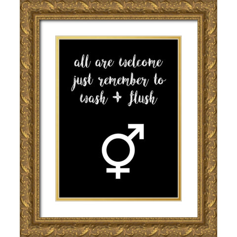 Human Bathroom III Gold Ornate Wood Framed Art Print with Double Matting by Fagalde, Jarman