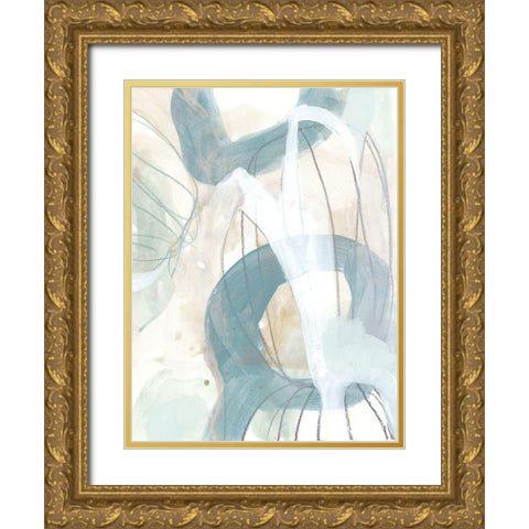 Water Orbit I Gold Ornate Wood Framed Art Print with Double Matting by Vess, June Erica