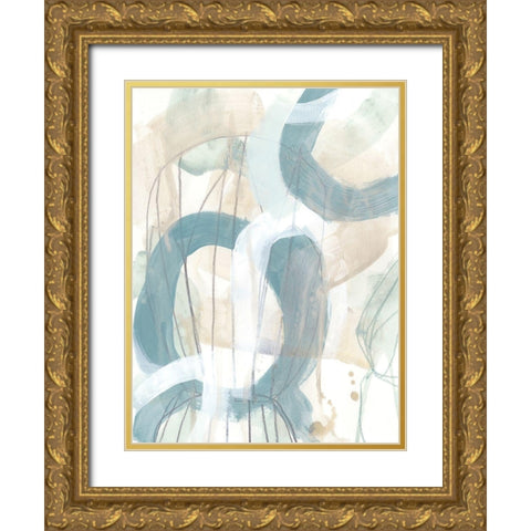 Water Orbit II Gold Ornate Wood Framed Art Print with Double Matting by Vess, June Erica
