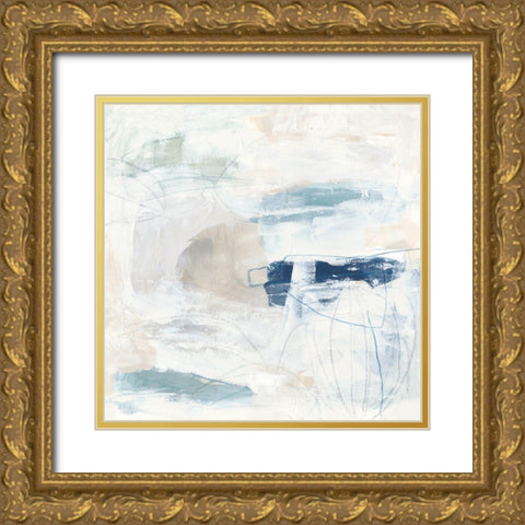 Pebble Coast II Gold Ornate Wood Framed Art Print with Double Matting by Vess, June Erica