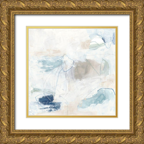 Pebble Coast IV Gold Ornate Wood Framed Art Print with Double Matting by Vess, June Erica