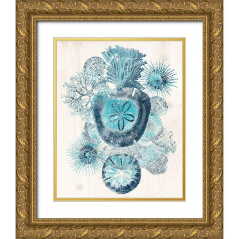 Coastal Melange I Gold Ornate Wood Framed Art Print with Double Matting by Vess, June Erica
