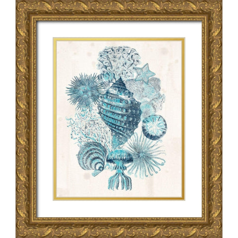 Coastal Melange II Gold Ornate Wood Framed Art Print with Double Matting by Vess, June Erica