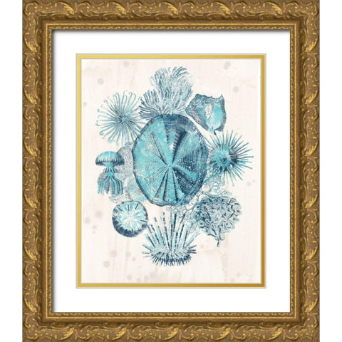Coastal Melange IV Gold Ornate Wood Framed Art Print with Double Matting by Vess, June Erica
