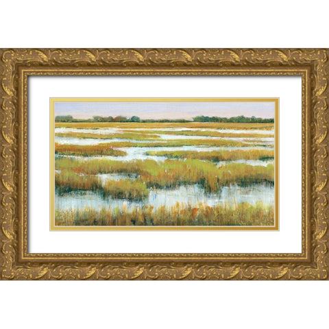 Serene Marshland II Gold Ornate Wood Framed Art Print with Double Matting by OToole, Tim