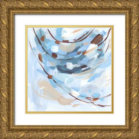 Restless Wave III Gold Ornate Wood Framed Art Print with Double Matting by Wang, Melissa