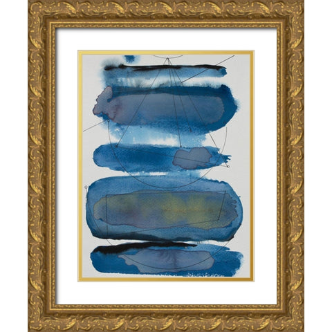 Storm Constellation I Gold Ornate Wood Framed Art Print with Double Matting by Delamater, Rob
