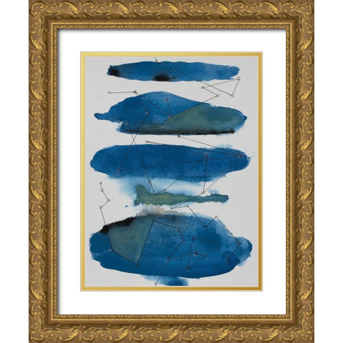 Storm Constellation II Gold Ornate Wood Framed Art Print with Double Matting by Delamater, Rob