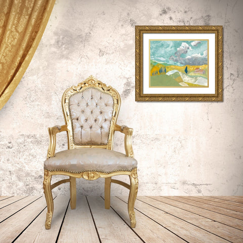 Tuscan Plein Air I Gold Ornate Wood Framed Art Print with Double Matting by Delamater, Rob