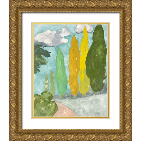Tuscan Plein Air II Gold Ornate Wood Framed Art Print with Double Matting by Delamater, Rob