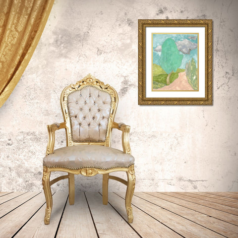 Tuscan Plein Air IV Gold Ornate Wood Framed Art Print with Double Matting by Delamater, Rob