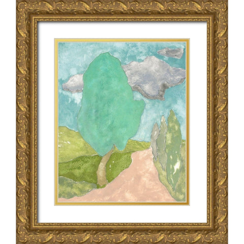 Tuscan Plein Air IV Gold Ornate Wood Framed Art Print with Double Matting by Delamater, Rob