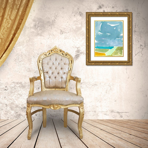Abstract Italian Landscape II Gold Ornate Wood Framed Art Print with Double Matting by Delamater, Rob