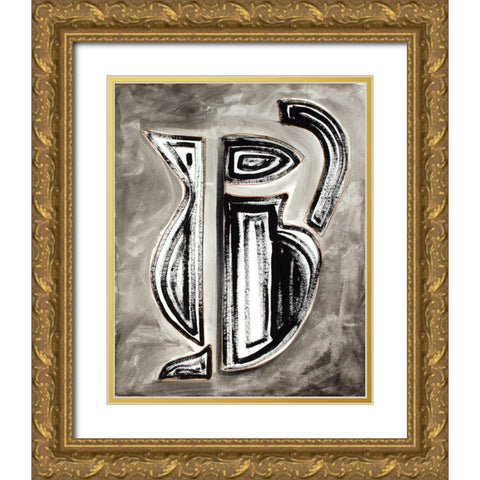 Etruscan Vessel II Gold Ornate Wood Framed Art Print with Double Matting by Delamater, Rob