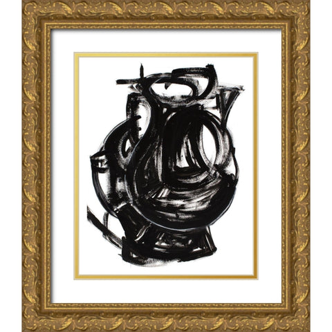 Etruscan Vessel IV Gold Ornate Wood Framed Art Print with Double Matting by Delamater, Rob