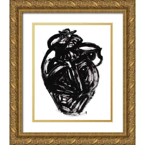 Etruscan Vessel V Gold Ornate Wood Framed Art Print with Double Matting by Delamater, Rob