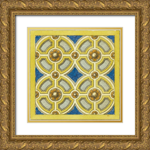 Florentine Tile II Gold Ornate Wood Framed Art Print with Double Matting by Vision Studio