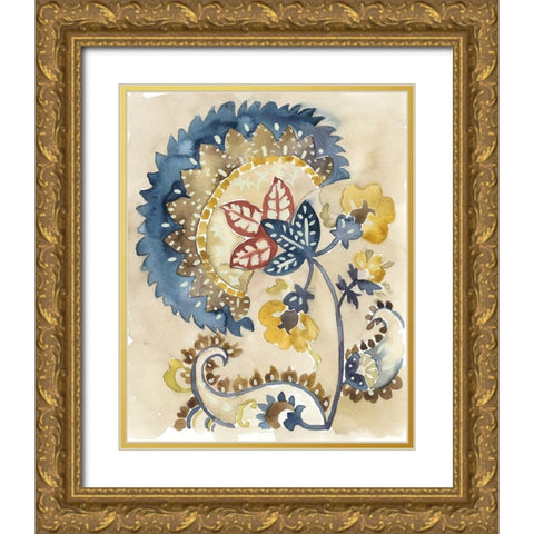 Paisley Path II Gold Ornate Wood Framed Art Print with Double Matting by Zarris, Chariklia