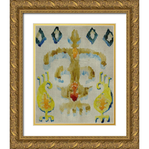 Bohemian Ikat III Gold Ornate Wood Framed Art Print with Double Matting by Zarris, Chariklia