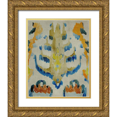 Bohemian Ikat IV Gold Ornate Wood Framed Art Print with Double Matting by Zarris, Chariklia