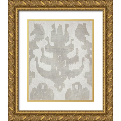 Shadow Ikat IV Gold Ornate Wood Framed Art Print with Double Matting by Zarris, Chariklia