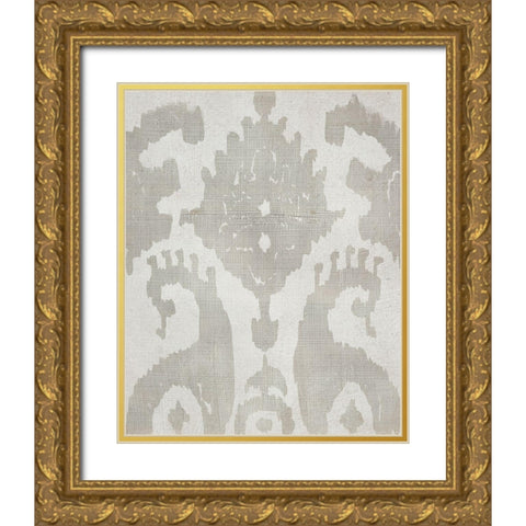 Shadow Ikat V Gold Ornate Wood Framed Art Print with Double Matting by Zarris, Chariklia