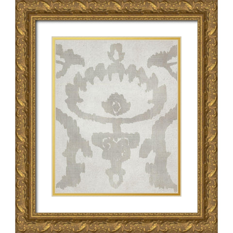 Shadow Ikat VI Gold Ornate Wood Framed Art Print with Double Matting by Zarris, Chariklia