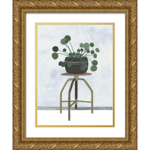 Mes Plants IV Gold Ornate Wood Framed Art Print with Double Matting by Wang, Melissa