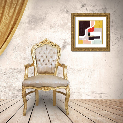 Color Blocking I Gold Ornate Wood Framed Art Print with Double Matting by Popp, Grace